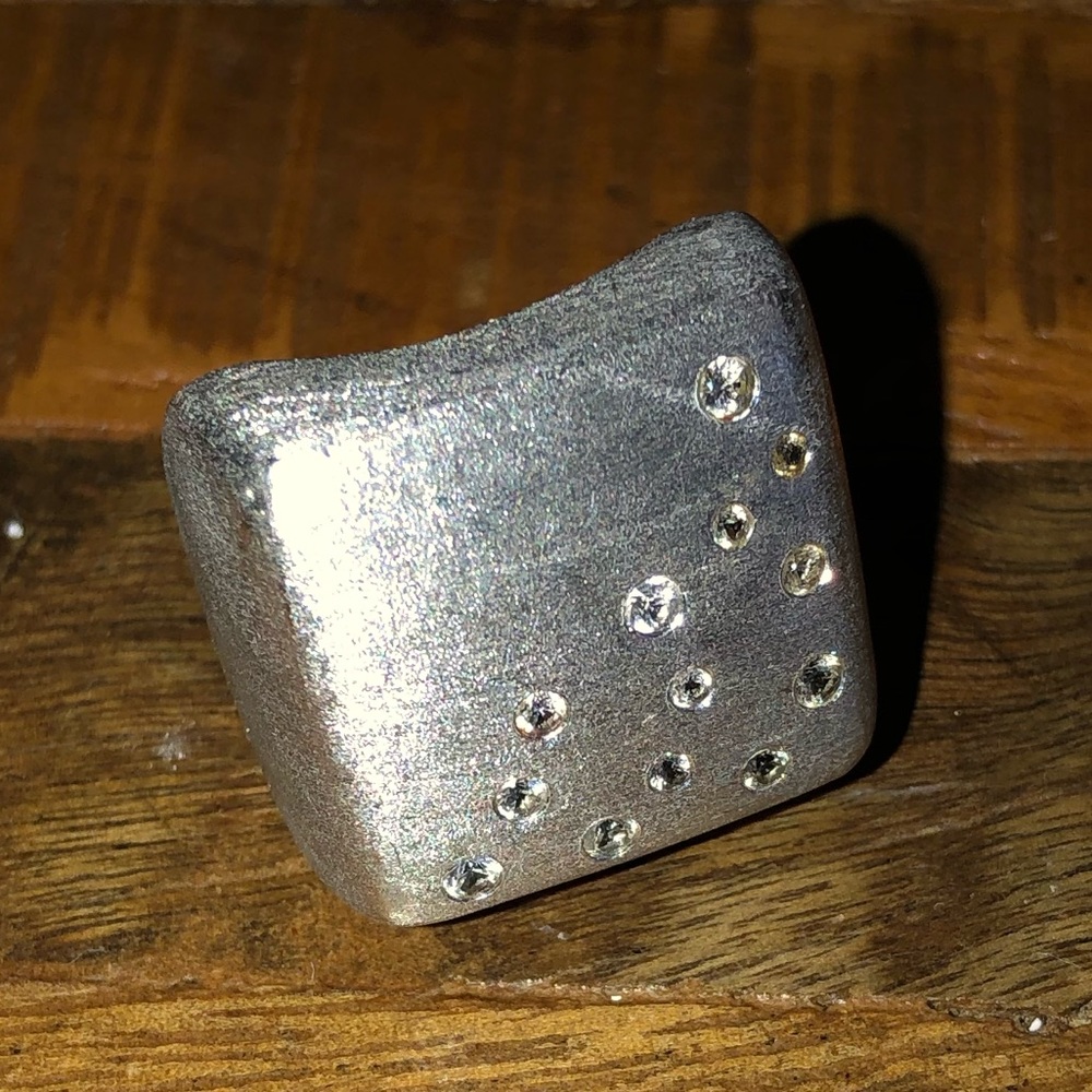 Women’s Silver and Diamond Ring, Size 7